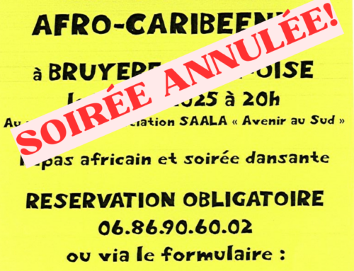 ANNULATION de la « Soirée Afro-Caribéenne » de SAALA