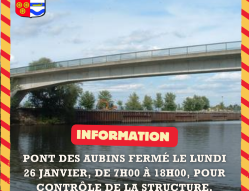 Fermeture du pont des Aubins le 26 janvier 2026